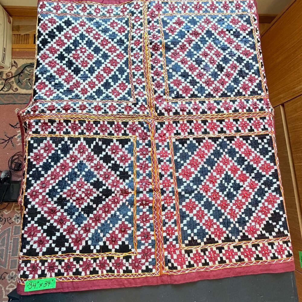 Vintage Indian Embroidered Tapestry